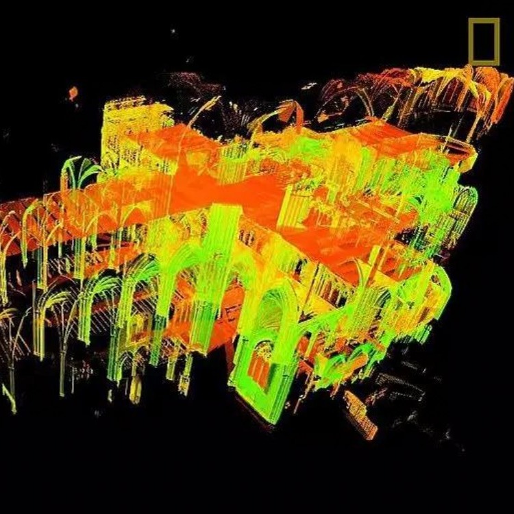 三维激光扫描仪采集了建筑的三维点云数据创建了数字档案