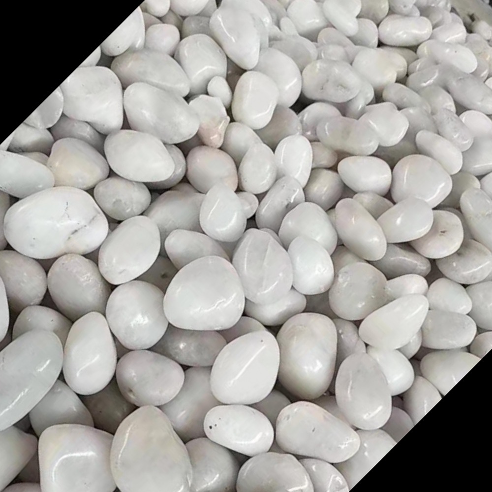 白色抛光鹅卵石 2-3-5公分白色鹅卵石价格 园林造景 室内装饰鹅卵石-