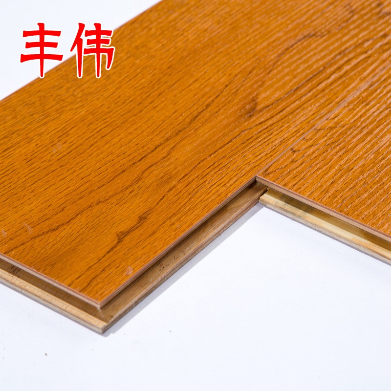 济宁木地板厂家直销 橡木家用多层实木复合地板_北欧15mm地热锁扣防水地板耐磨