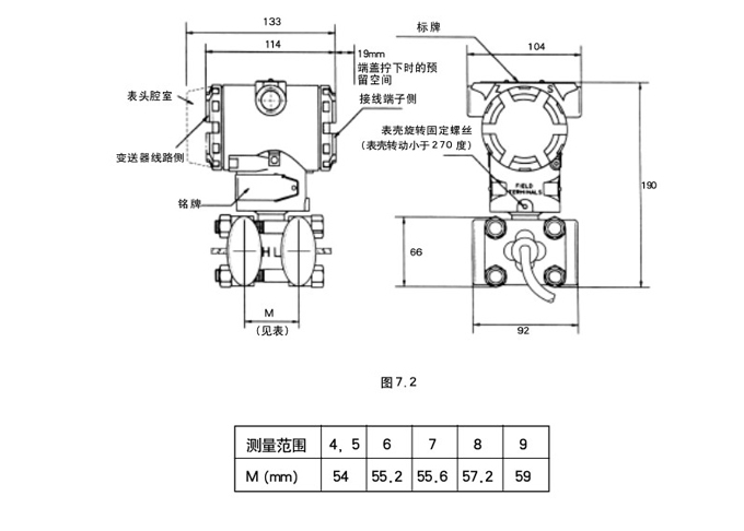 差压液位变送器产品尺寸