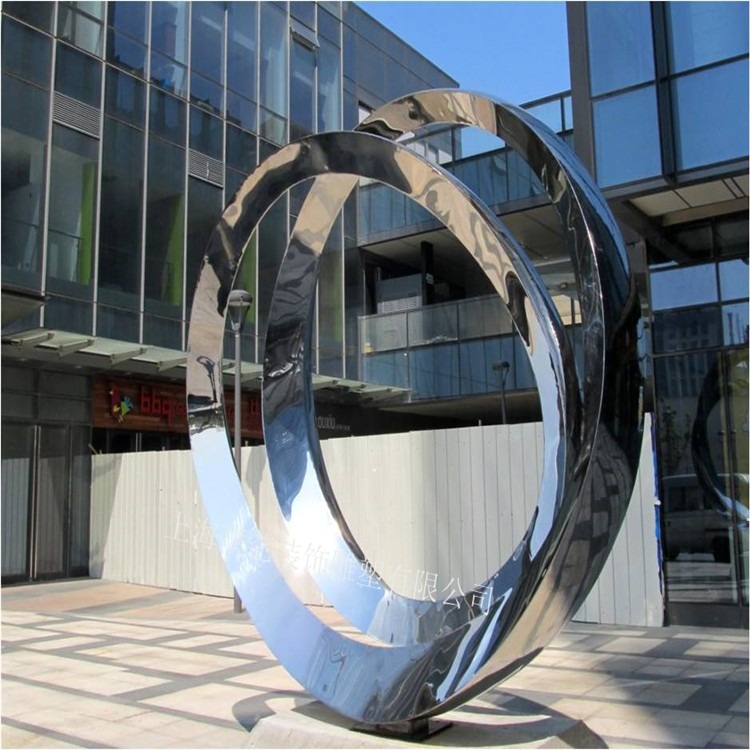 不锈钢抽象雕塑 广场大型镜面不锈钢飘带雕塑