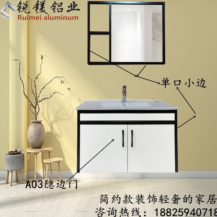 铝合金洗衣机柜子  厂家直销全铝家具铝型材全铝合金浴室柜定制