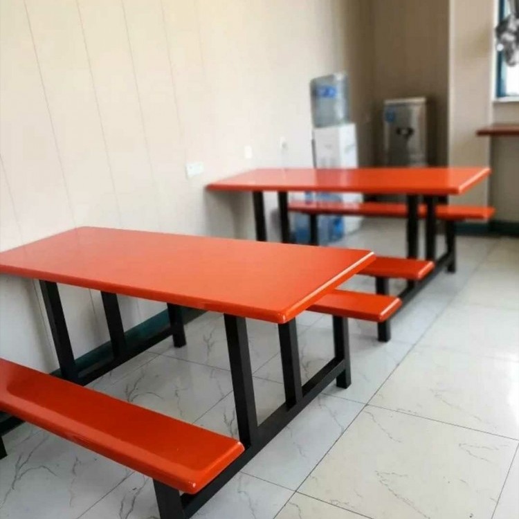 学校饭堂餐桌椅 员工食堂餐桌椅 玻璃钢快餐店桌可定制