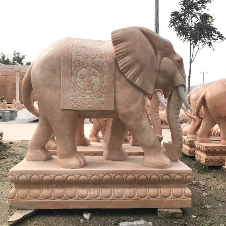 弘正雕塑 石雕大象 石头大象石象 招财大象 厂家直销 动物石雕