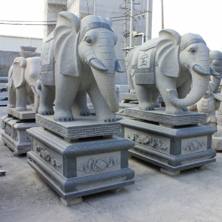 弘正雕塑 出售石雕大象价格多少钱 招财纳福象