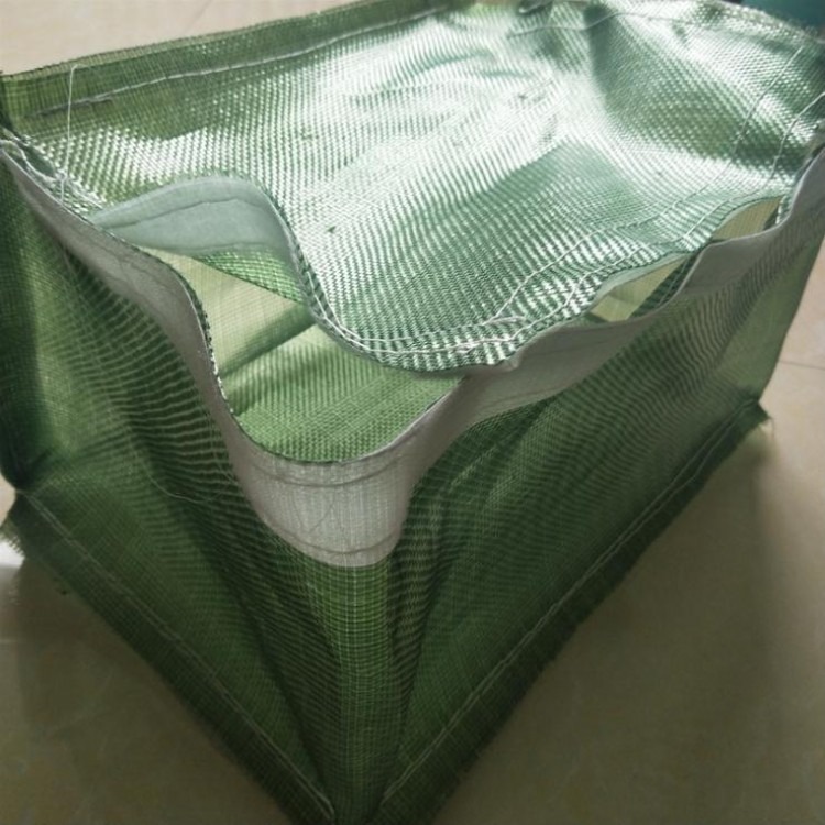 厂家直销规格齐全石笼袋 河道治理方形带盖绿色pet材质环保石笼袋