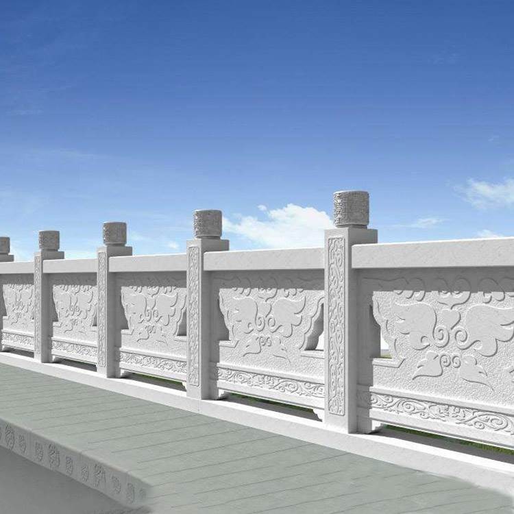 热销石栏杆 小河石围栏 学校风景河石护栏 可加工定制 石雕栏杆石护栏 河道石护栏