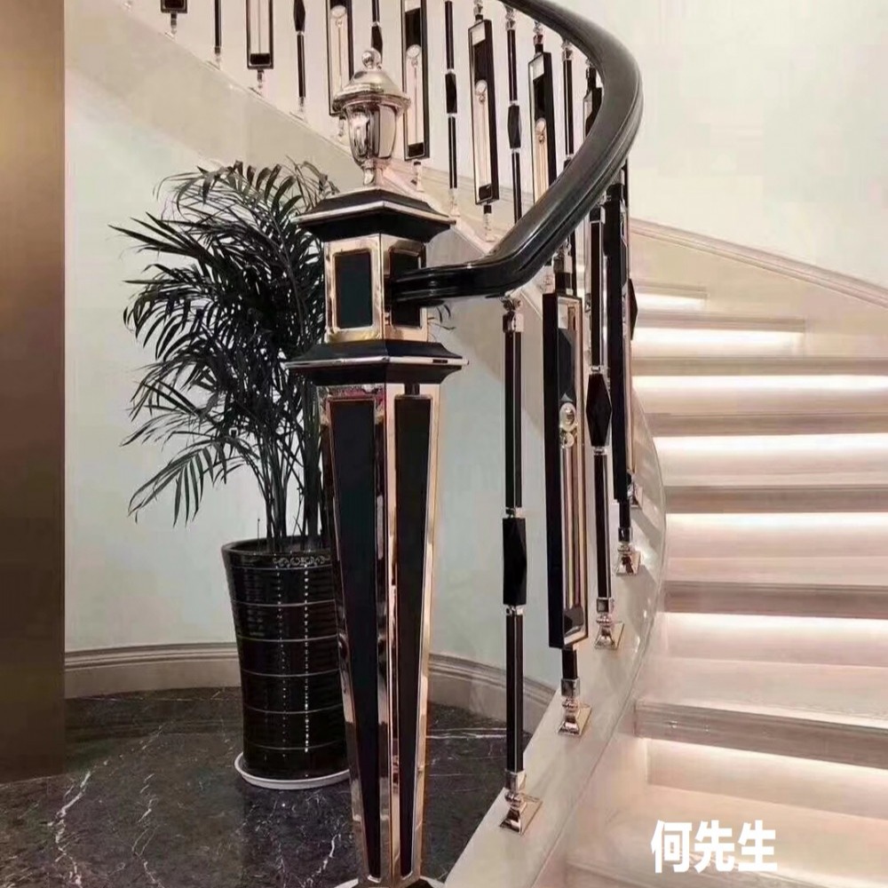 流行欧式铜楼梯扶手价格 铜楼梯雕刻栏杆批发